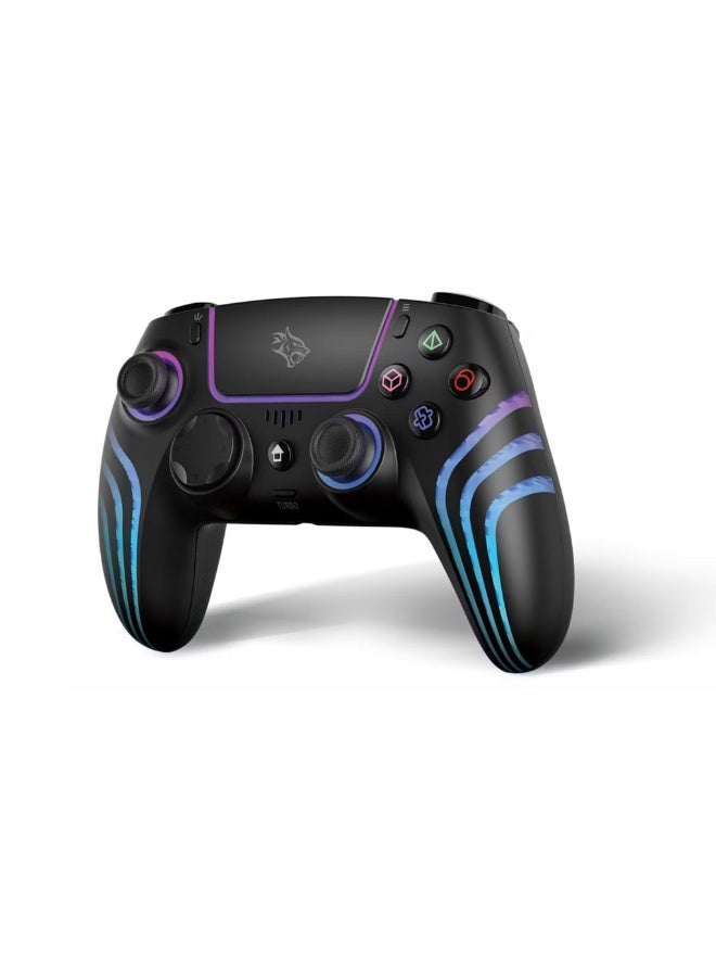 porodo ShadowX Wireless Controller – Bluetooth 5.3, For Android / iOS / PC / PS5, RGB Adjustable Brightness, Built-in Speaker, Turbo Mode, USB-C Charging-Black - Image 1